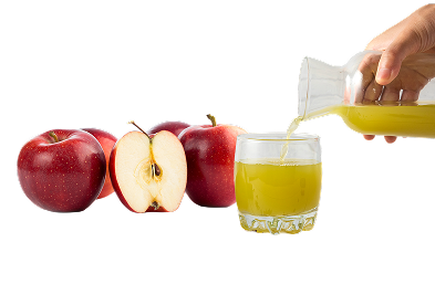 Juice og æbler